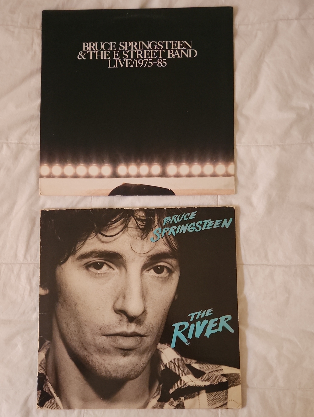 Columbia Bruce Springsteen Vinyl Records — Black and Teal Covers